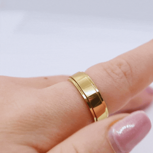 Anxiety Ring (Graveerbaar) Goud in beweging