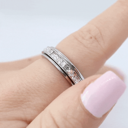 Angstring (Steine) Silber