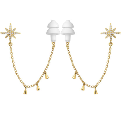 Earcuffs Voor Oordopjes (Ster Kwastjes) Goudkleurig