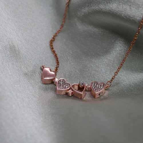 Klavertje vier ketting / hartjes ketting rosé goud (Divers) Sfeerbeeld