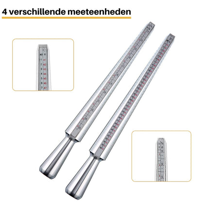 ringmeter - ringstok 4 verschillende meeteenheden
